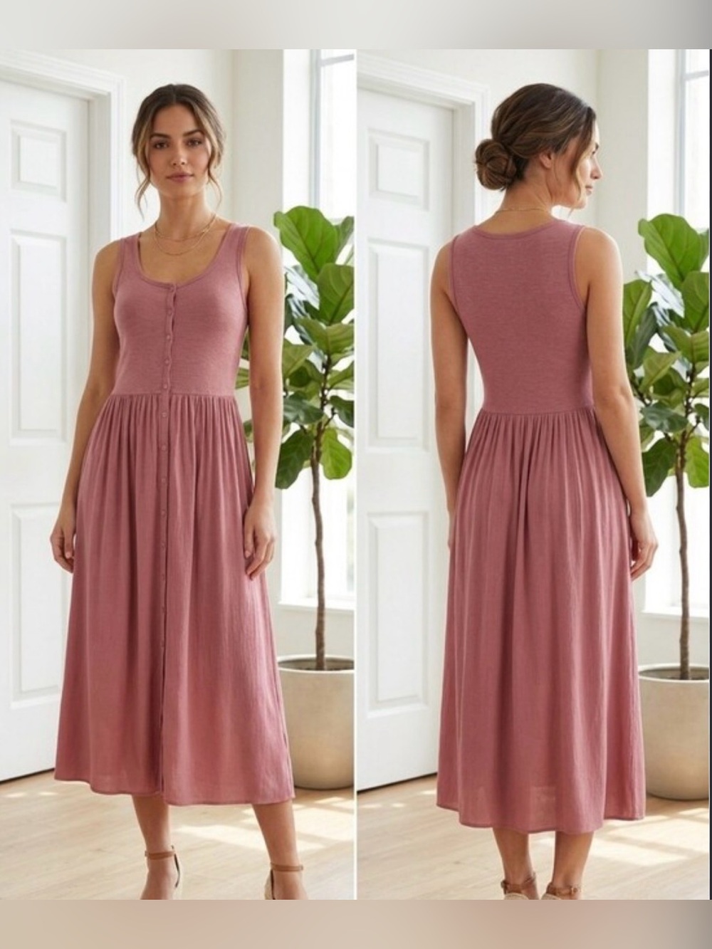 Frye Women's Button Front Midi Dress M